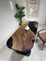 Black Rift-Dining Table