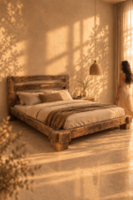 Rustic Timber Platform Bed
